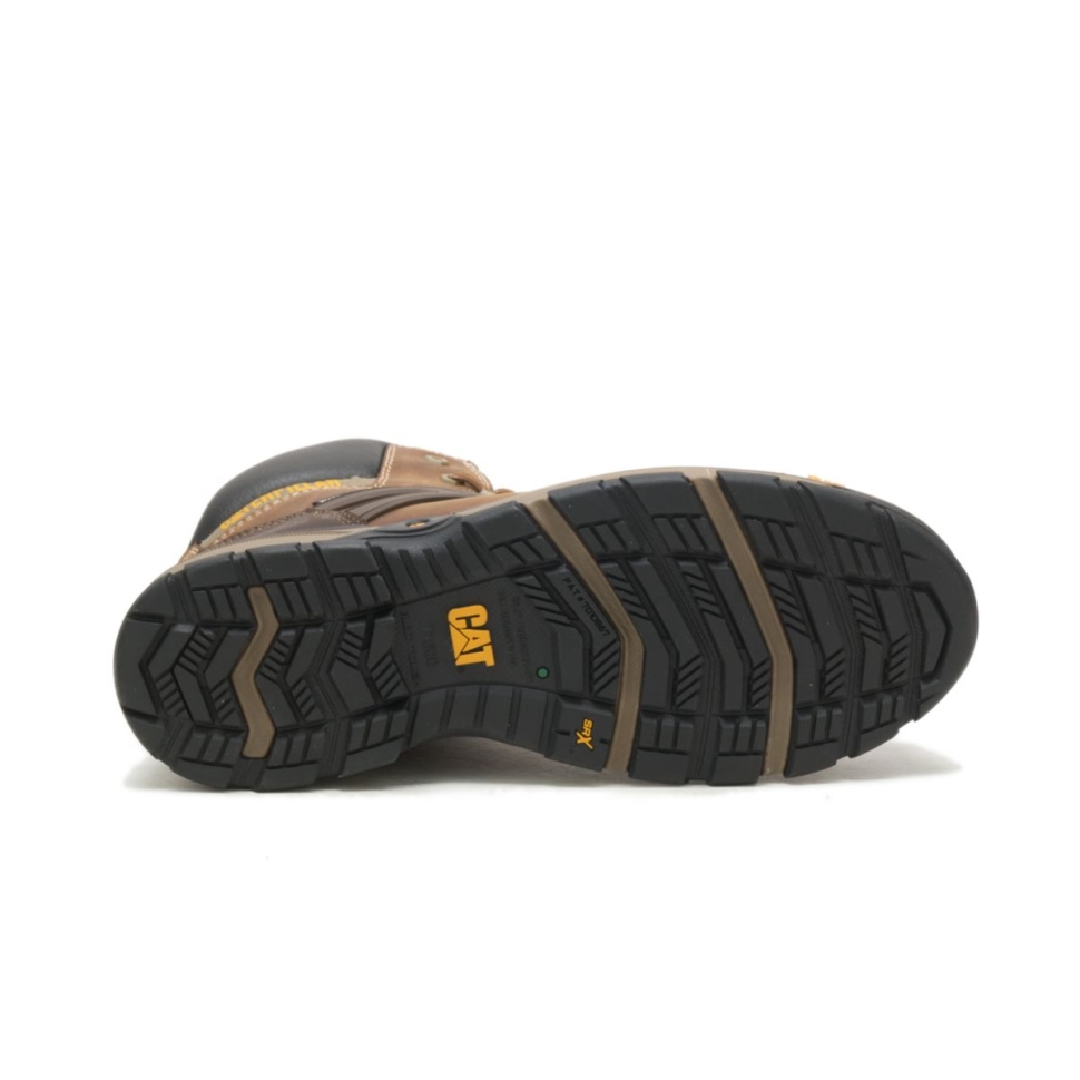 Kat Fodtøj Herre Gravemaskine Superlite Vandtæt Carbon Komposit Tå Csa Arbejdsstøvle Mørk Biege