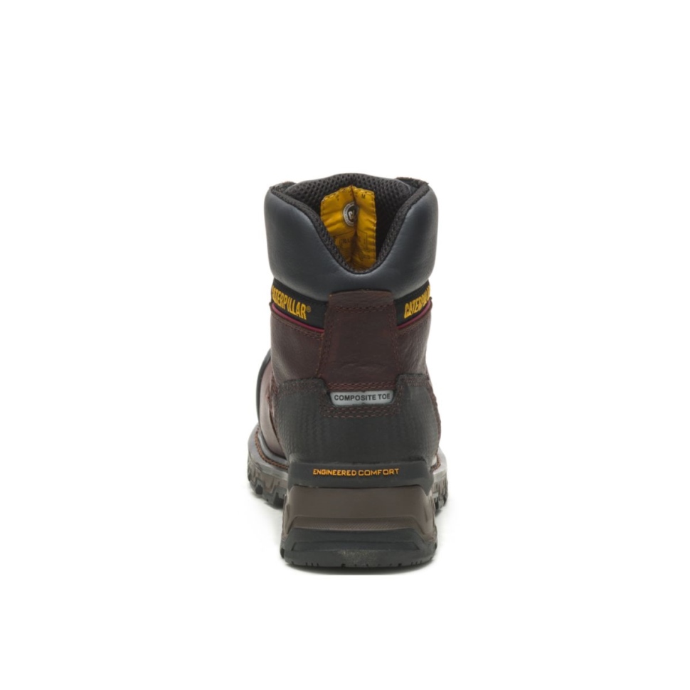 Kat Fodtøj Herre Gravemaskine Xl 6” Wp Tx Ct Csa Arbejdsstøvle Rød Brun