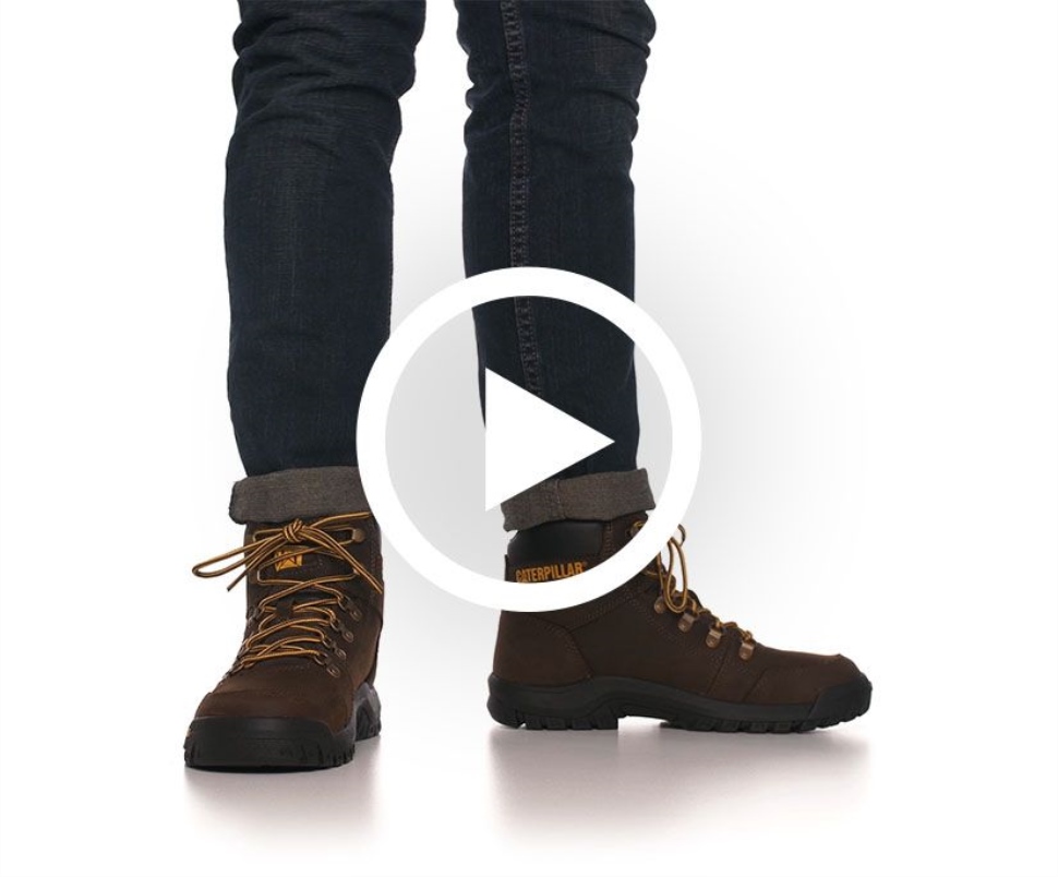 Kat Fodtøj Herre Kontur Stål Tå Csa Arbejdsstøvle Brun