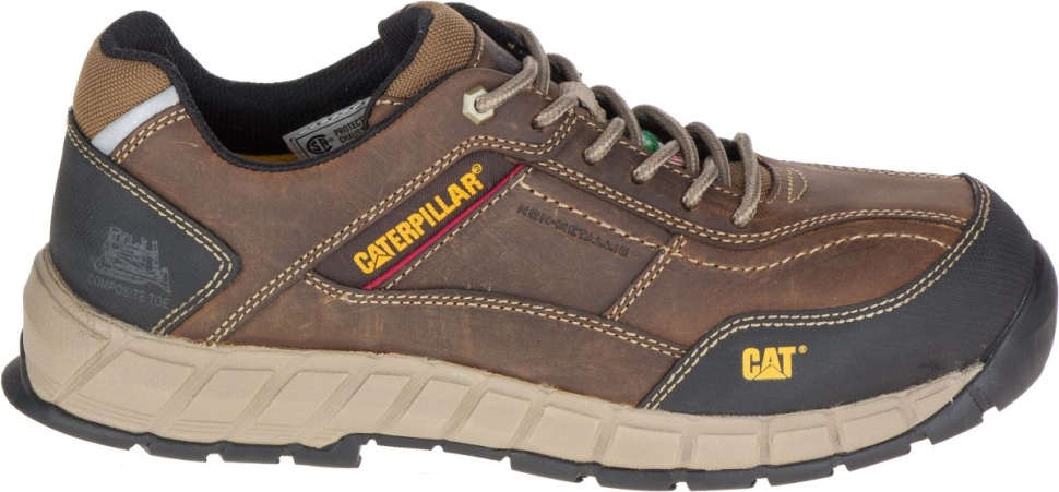 Kat Fodtøj Herre Strømline Læder Csa Komposit Tå Arbejdssko Mørk Beige